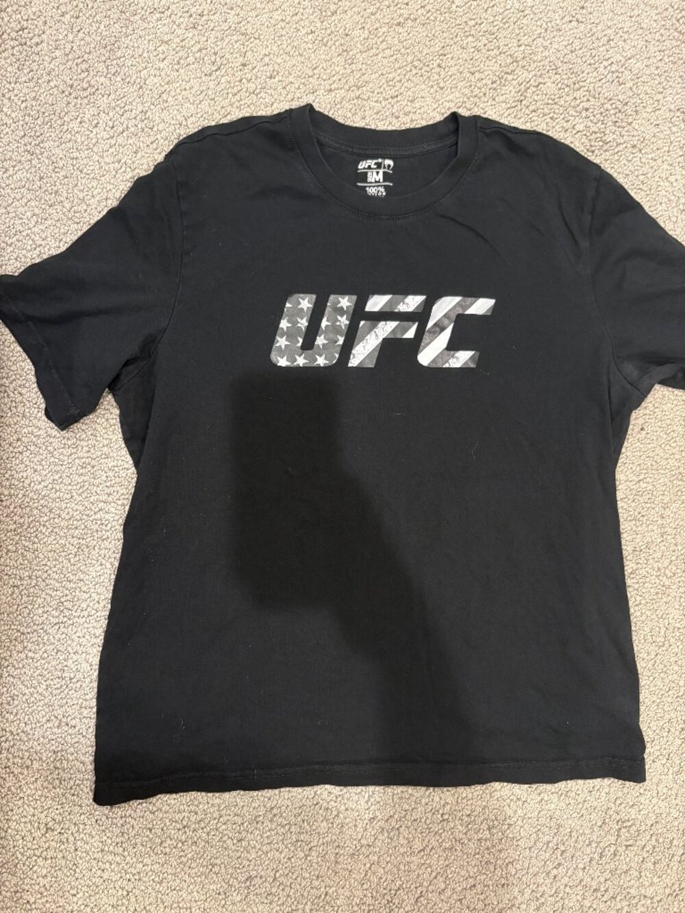UFC x Venum Black Logo T-Shirt Flag Graphic Size M